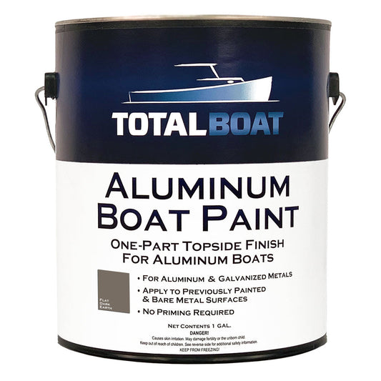 TotalBoat Aluminum Boat Topside Paint Flat Dark Earth Gallon