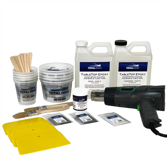 TotalBoat Epoxy Black Marble Effect Countertop 2 Quart Kit