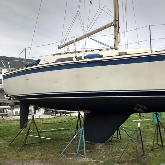 JD Select Water-Based Bottom Paint black on a boat