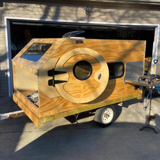 TotalBoat Penetrating Epoxy Sealer used to complete a wood camper