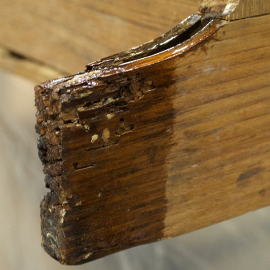 Close up of TotalBoat Penetrating Epoxy Sealer in action