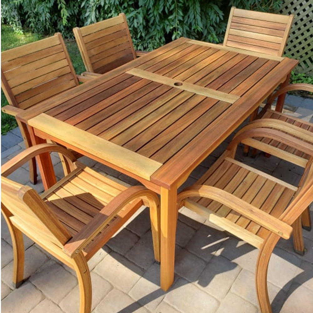 TotalBoat Danish Teak Sealer on an outdoor dining set