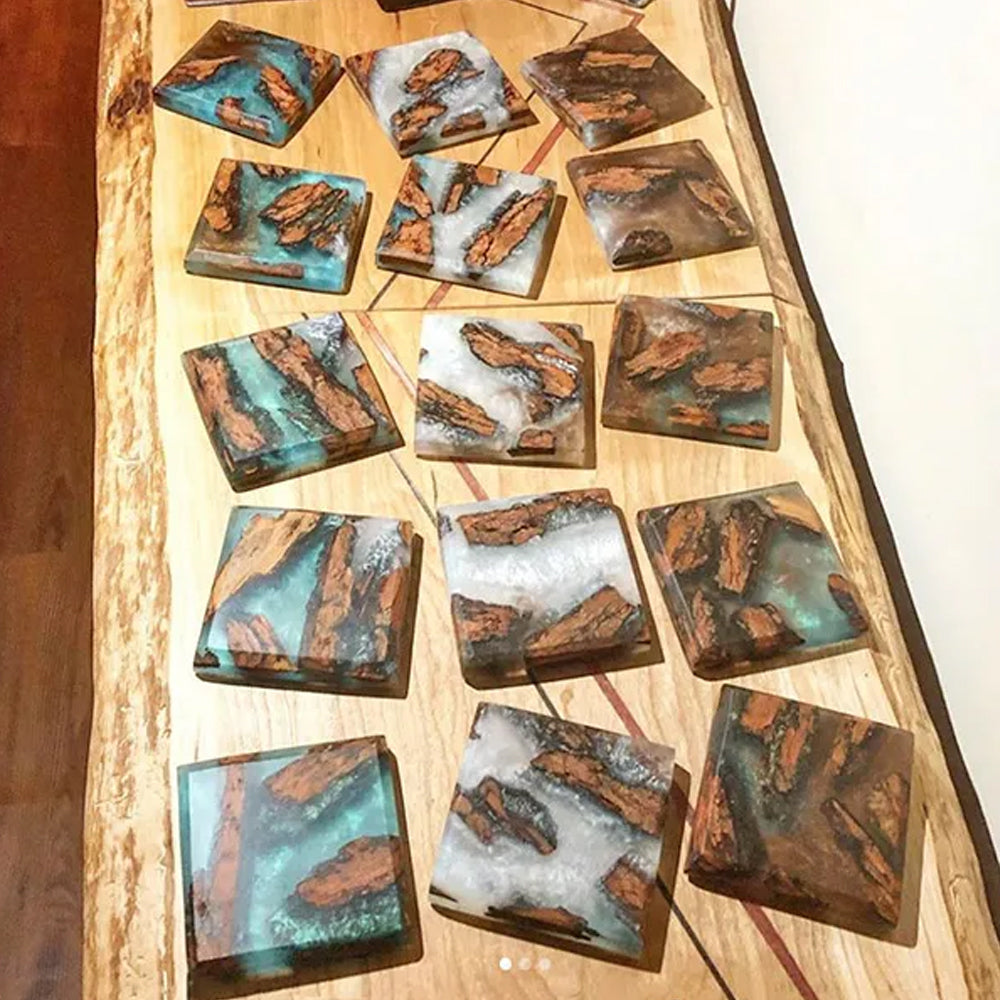 TotalBoat Epoxy Coasters Project Kit set of wood and epoxy coasters