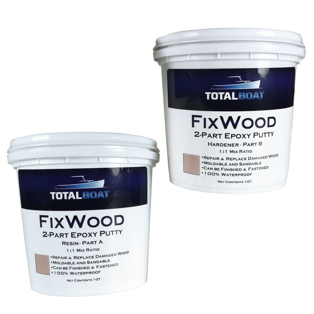 TotalBoat FixWood Wood Repair Epoxy Putty Quart Kit