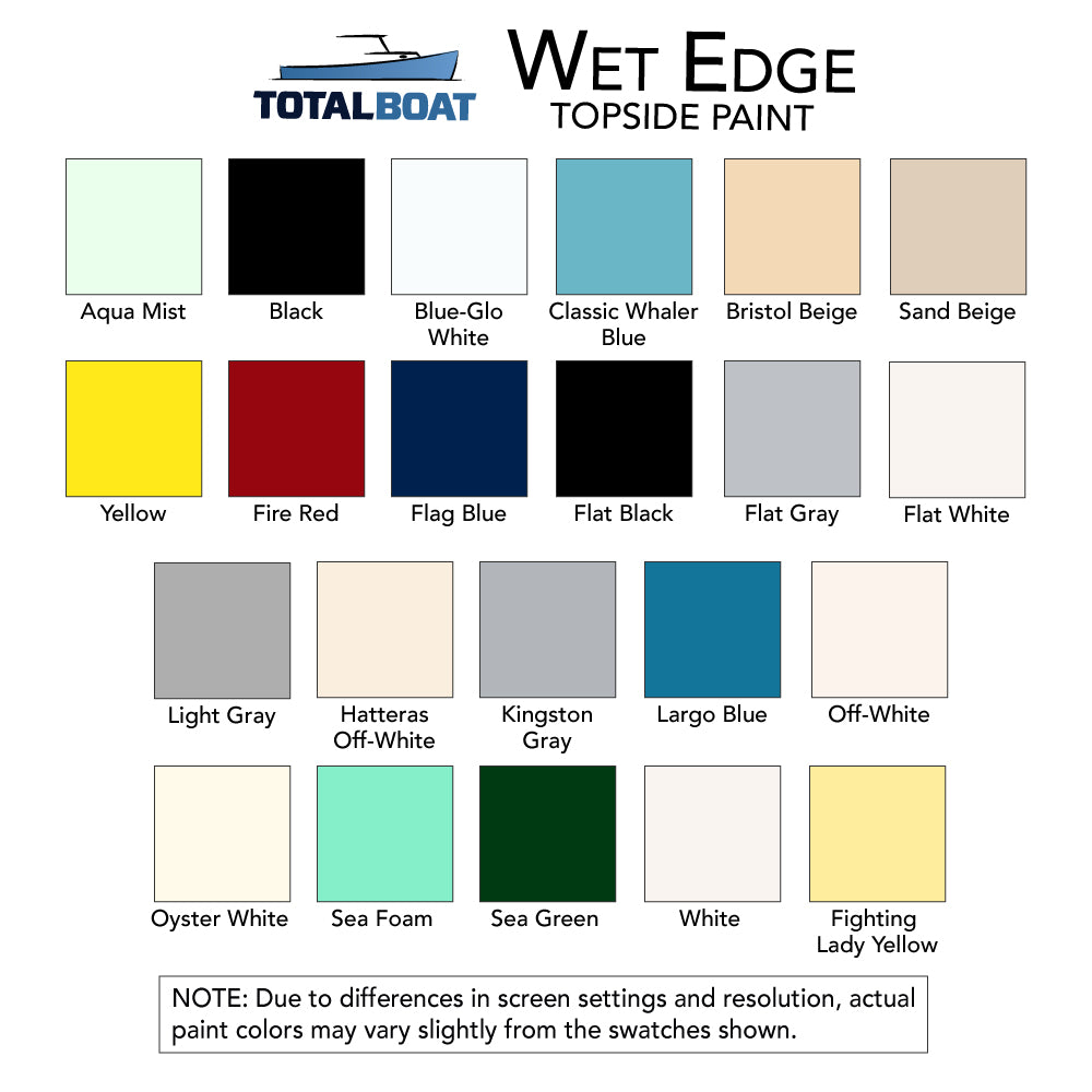 TotalBoat Wet Edge Topside Paint Color Chart