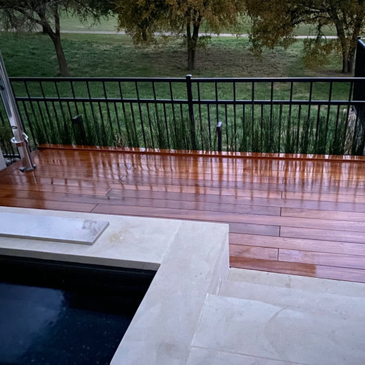 TotalBoat Wood Sealer Varnish Primer on a finished deck