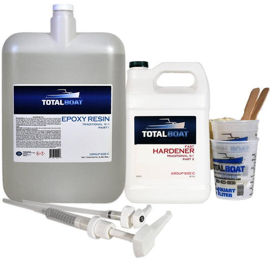 TotalBoat 5:1 Traditional Epoxy Resin 4.5 Gallon Kit with Fast Hardener